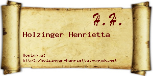 Holzinger Henrietta névjegykártya